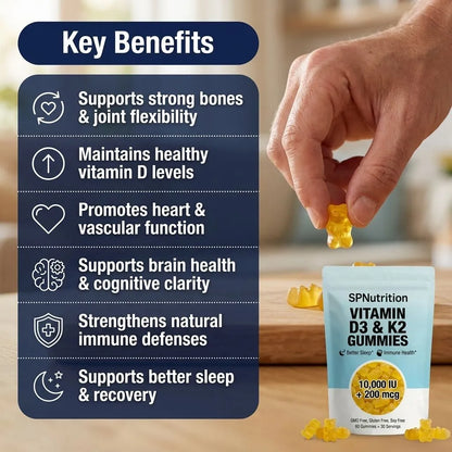 Gominolas de D3 + K2 de SPNutrition (suministro para 30 días)